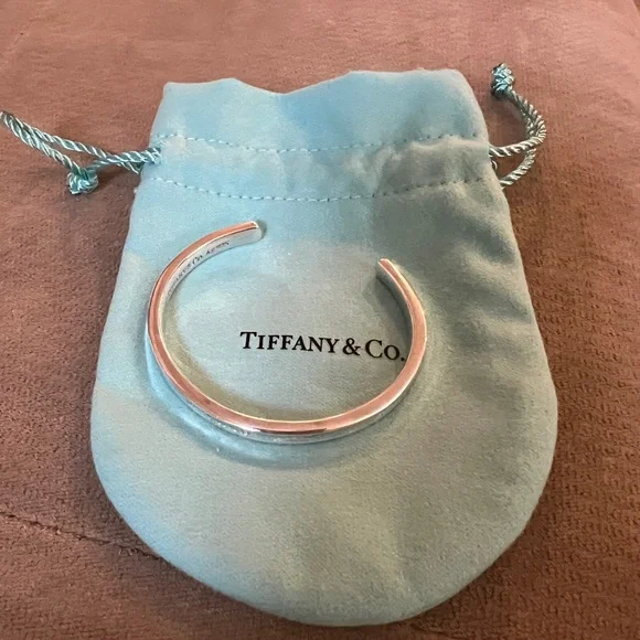 Narrow Tiffany & Co. Silver 1870 Cuff Bracelet - Picture 1 of 4